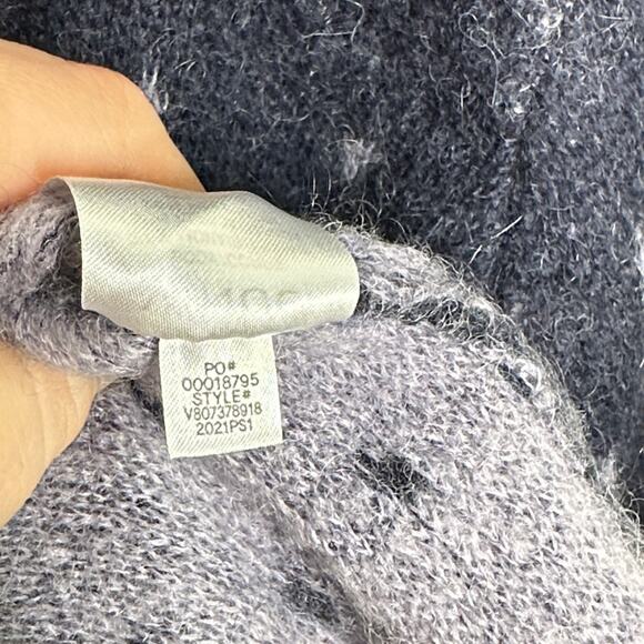 VINCE Starry Dot Mohair Alpaca Crewneck Sweater Indigo Blue Intarsia Sz M {3T20} - Picture 8 of 8